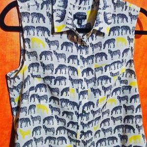 Talbots Zerbra Top NWOT